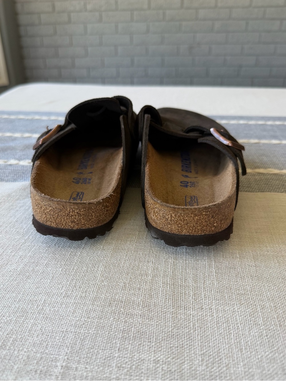 Birkenstock Boston Clogs Soft Footbed Suede Leather Mocha Brown Size 40 Womens 9 - Picture 5 of 7